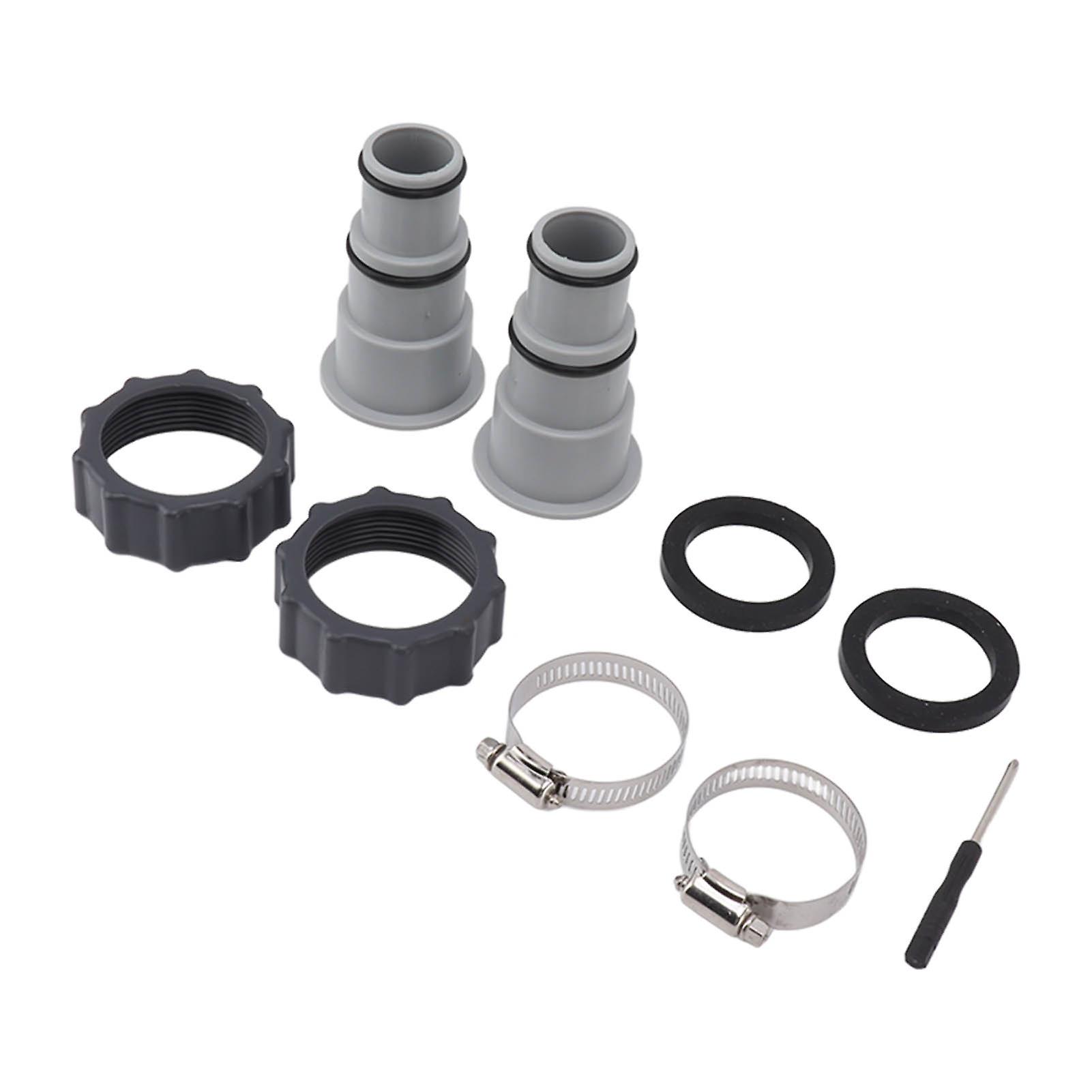 2PCS Pool Hose Adapter with Collar Replacement Threaded Connection Pump Hose Adapter for Intex Fit ARU