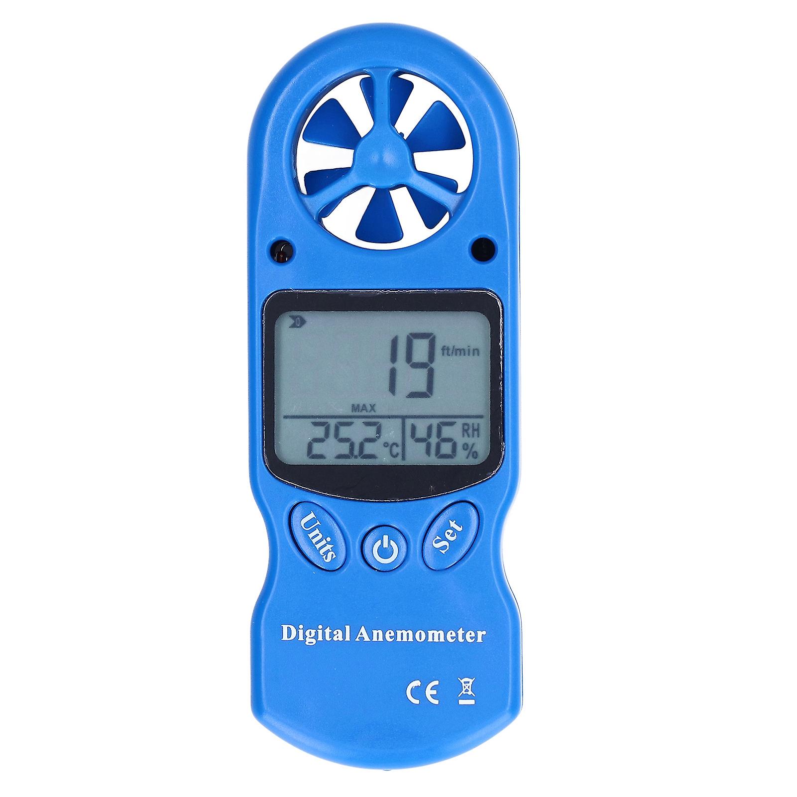 3V Digital Anemometer 115x42x19mm Blue Handheld Wind Speed Meter