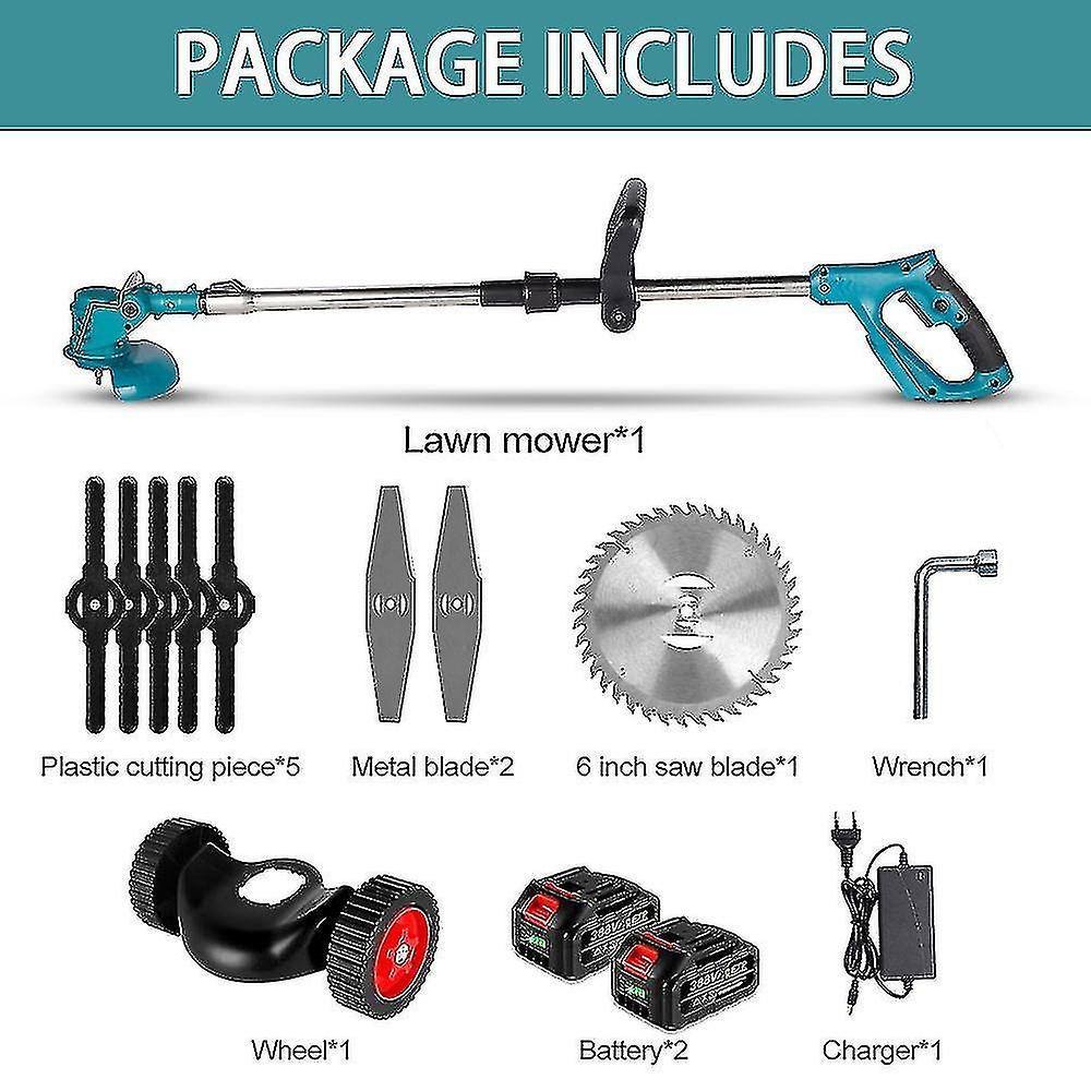 Handheld Electric Foldable Lawn Mower Compatible with Makita 18v Battery Adjustable Electric Trimmer