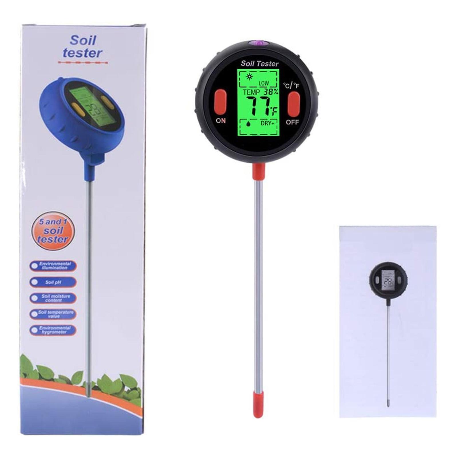 5 in 1 Soil Tester Plant Moisture Meter Humidity/Sunshine/Temperature/PH Meter