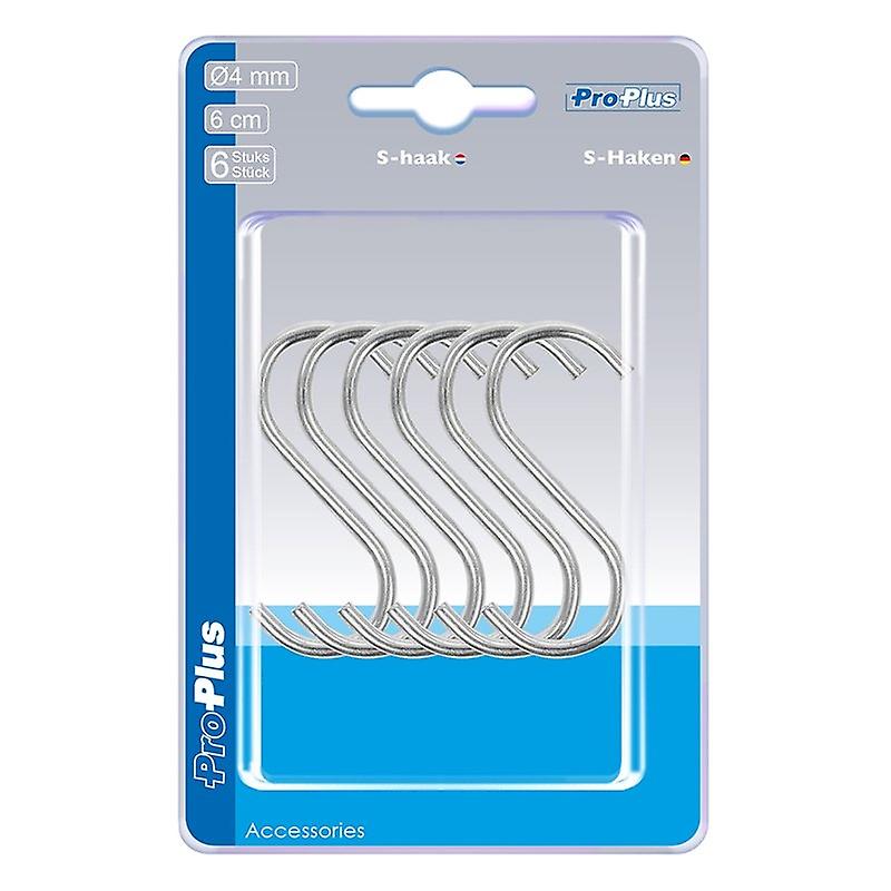 S hook Ø4mm 6cm 6 pieces in blister