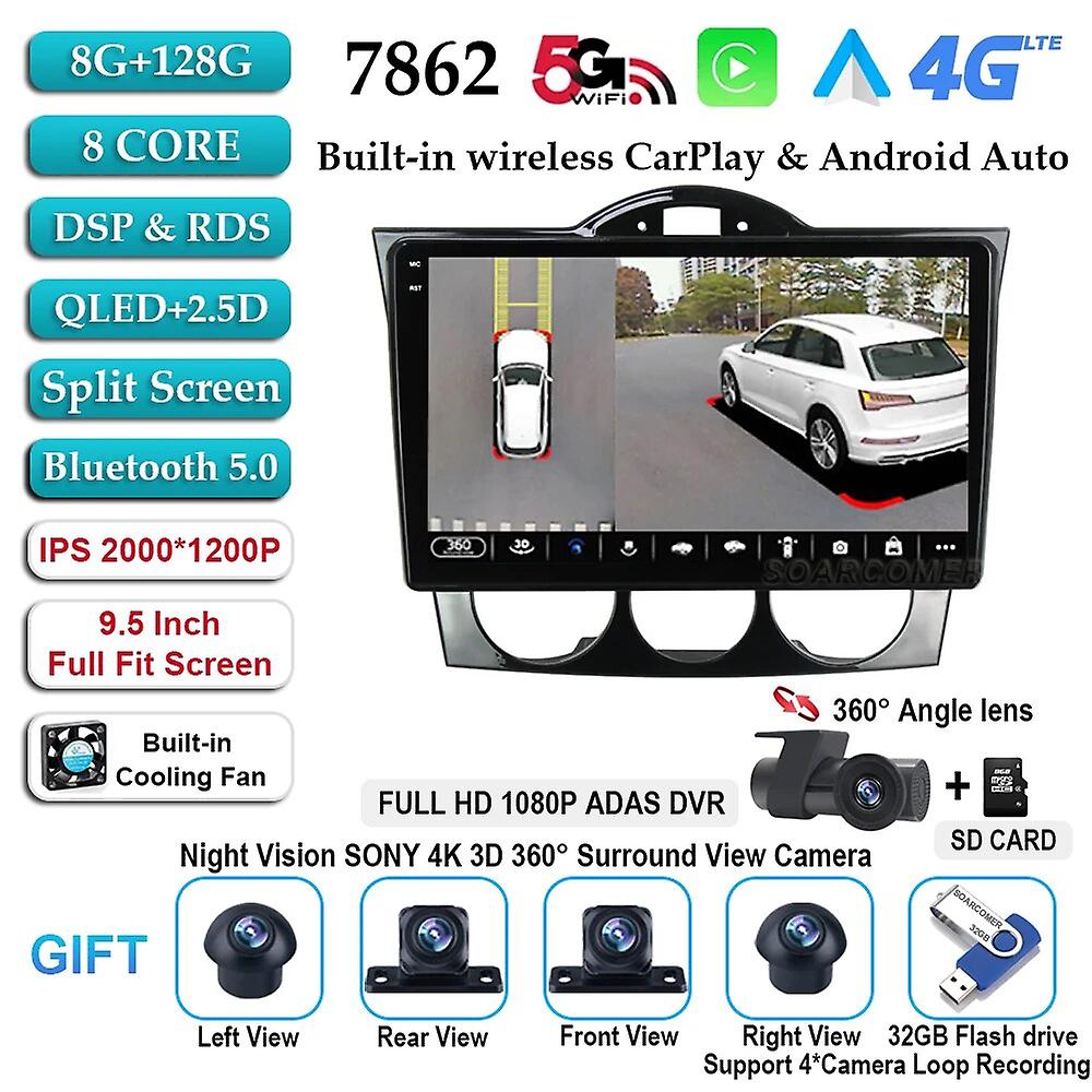 Android 13 Qled Monitor Screen For Mazda Rx-8 Rx 8 Rx8 Se 2003 - 2021 Car Multiemdia Player Radio Carplay Gps Tv Cameras