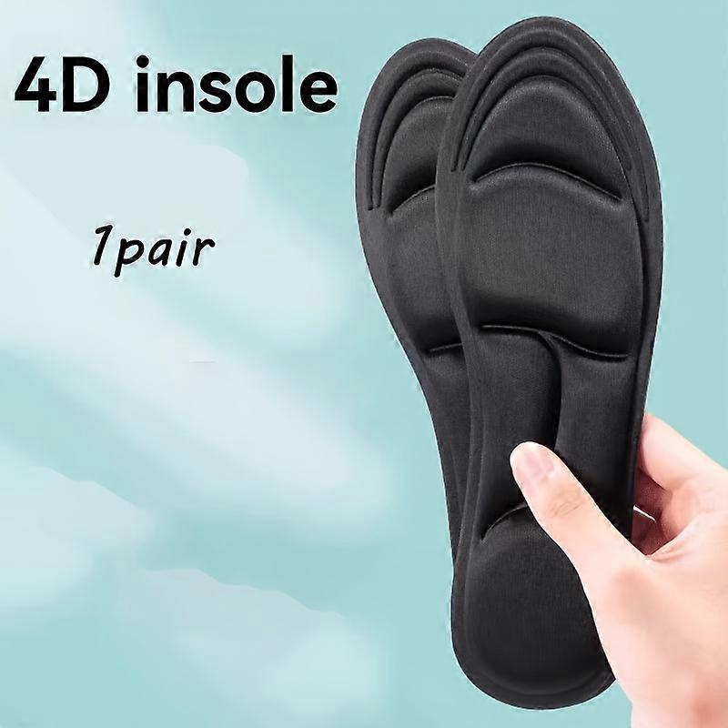 1pair Unisex Black Polyester Sports Insoles - High-density Shock-absorbing, Moisture-wicking & Odor-free - Perfect for Basketball, Running, Standing,