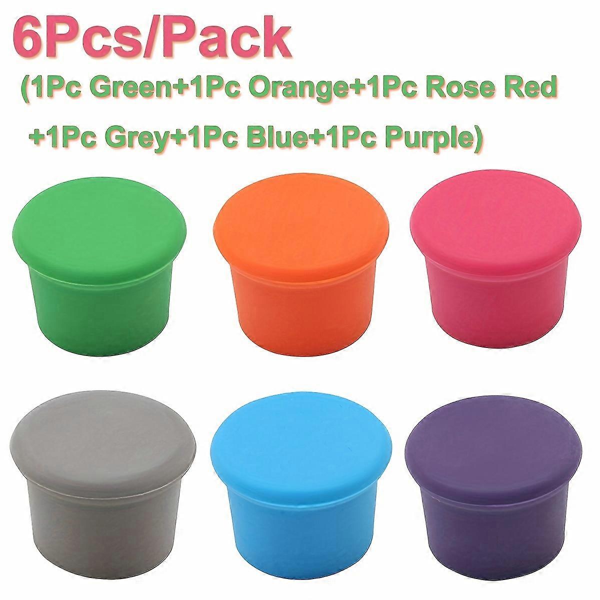 6ピースシリコンワインボトルストッパー - 漏れ防止、鮮度のための食品グレードのシール - クリスマス、感謝祭、卒業ギフトに最適