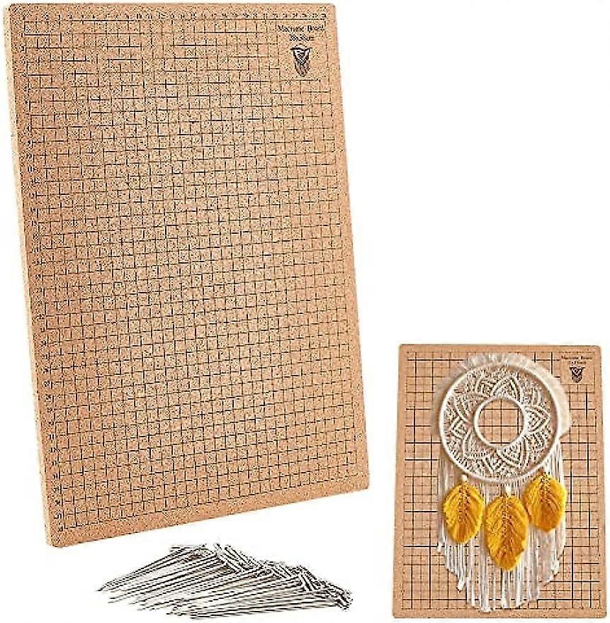 1set Macrame Board Handmade Braiding Craft Helper Board Knitting Board Tools Double-Sided Grids Large Cork