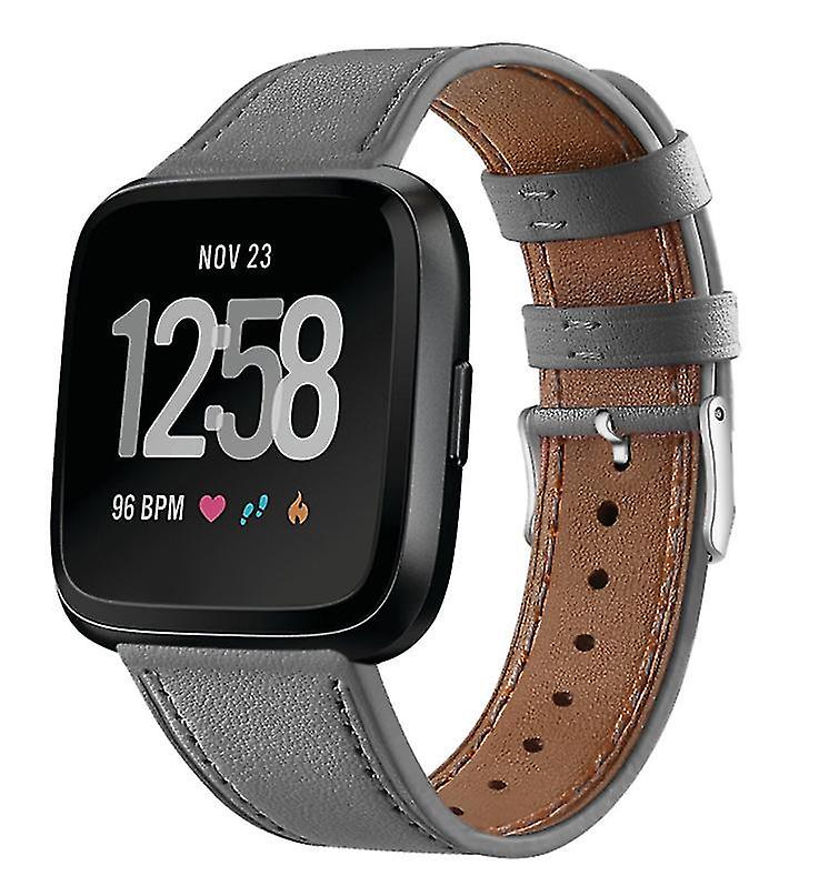 グレーレザーダブルカラーウォッチリストバンドはFitbit Versa Az11163に適合します