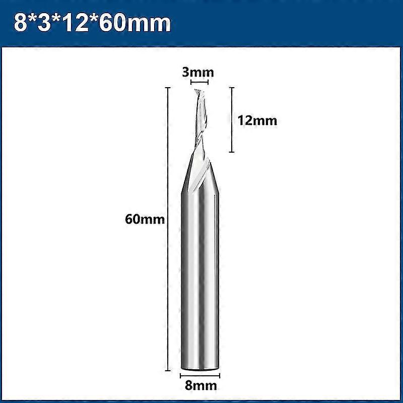 Milling Cutter 8mm Shank Engraving Bit For Aluminum Window Cutting Single Flute End Mill Cnc Aluminum Cutter Router Bit
