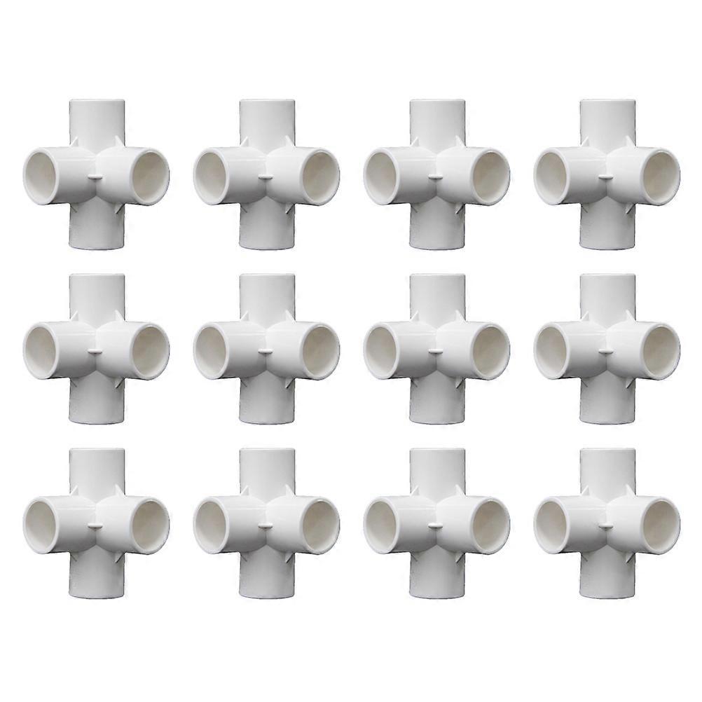 12pcs Pipe Fitting Pipe Connector Tent Connection 4-way PVC Pipe Connector