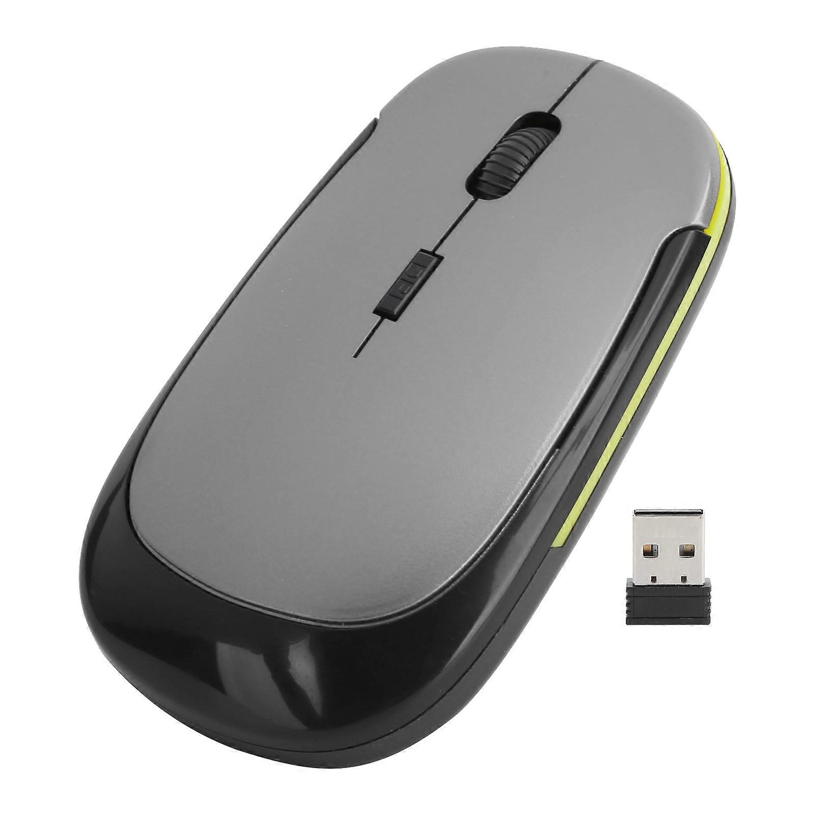 2.4G Wireless Mouse Adjustable Optical USB Receiver Notebook Computer Accessories 1600dpiSilver Gray