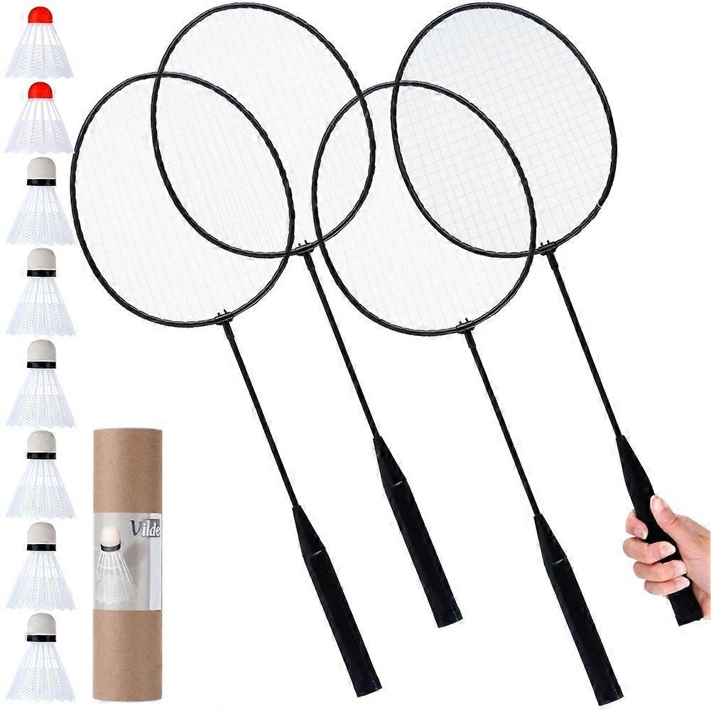 Badminton set for two with lightweight and flexible racket