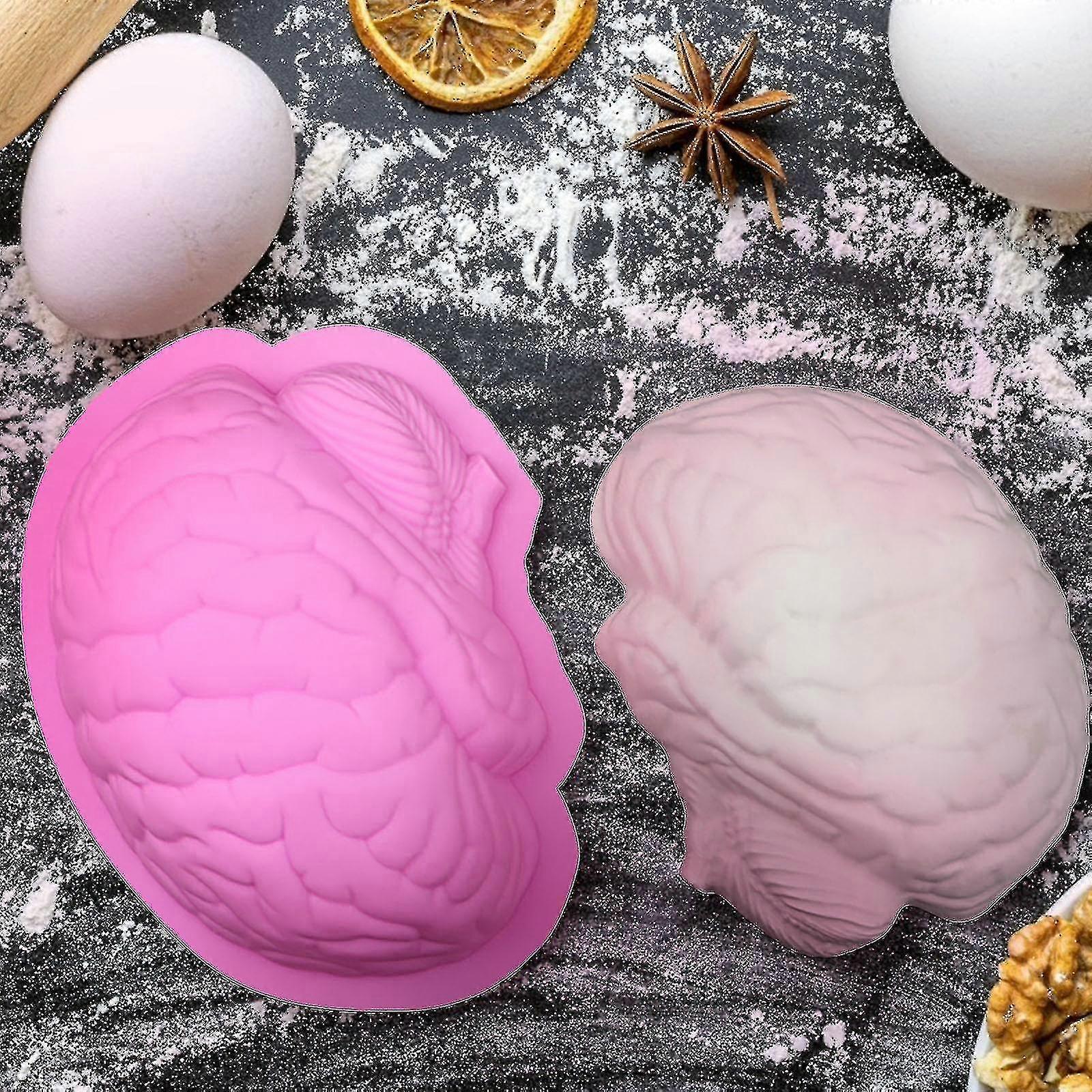 Large Brain Silicone Mold For Cake Chocolate Pan Bake Halloween Creepy ...