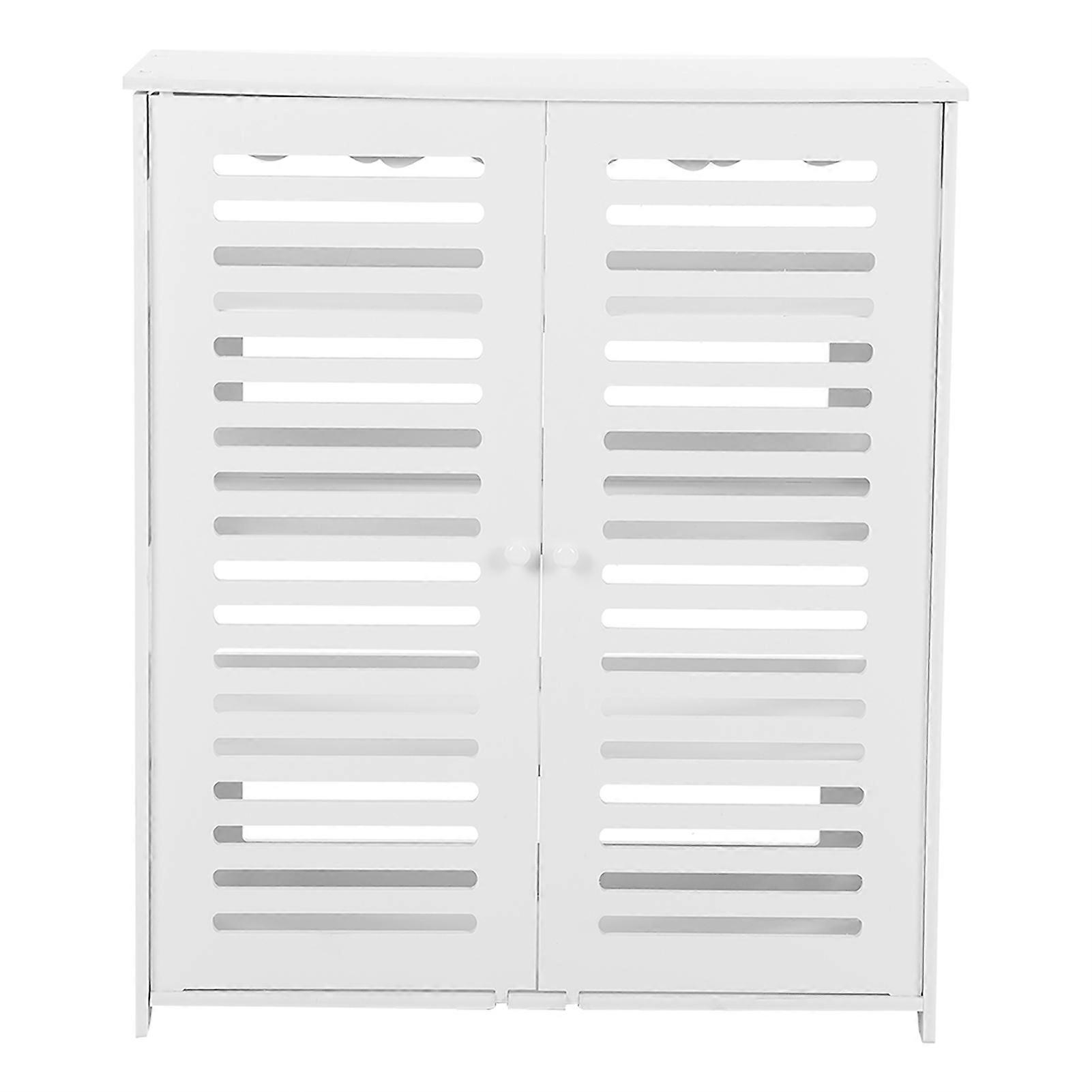 Double Door Shoe Cabinet Fashionable Storage Shelf Organizer Living Room Bedroom Furniture