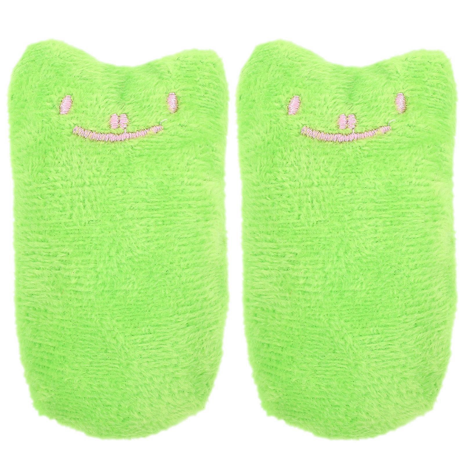 2pcs Stuffed Catnip Toy Pet Cat Chewing Toy Plush Cartoon Teething Toy With Stuffing Crinkle Paper