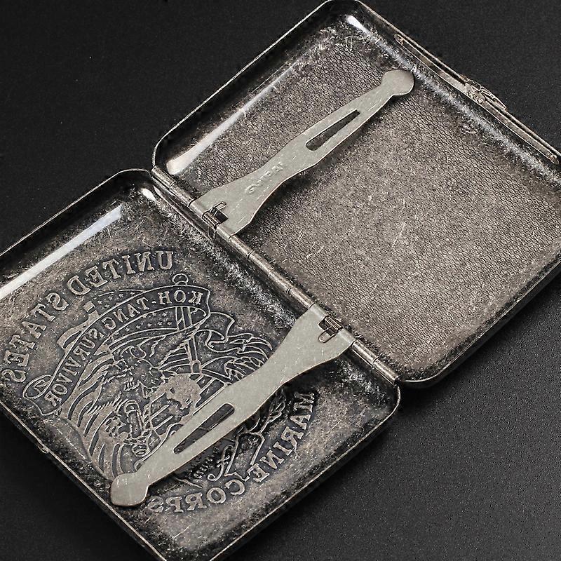 guipai cigarette case Guipai Metal Carved Cigarette Case Vintage Men's 16/20 Pcs Portable  Anti-Pressure Flip Cigarette Boxes Antique Silver Cigarette Case