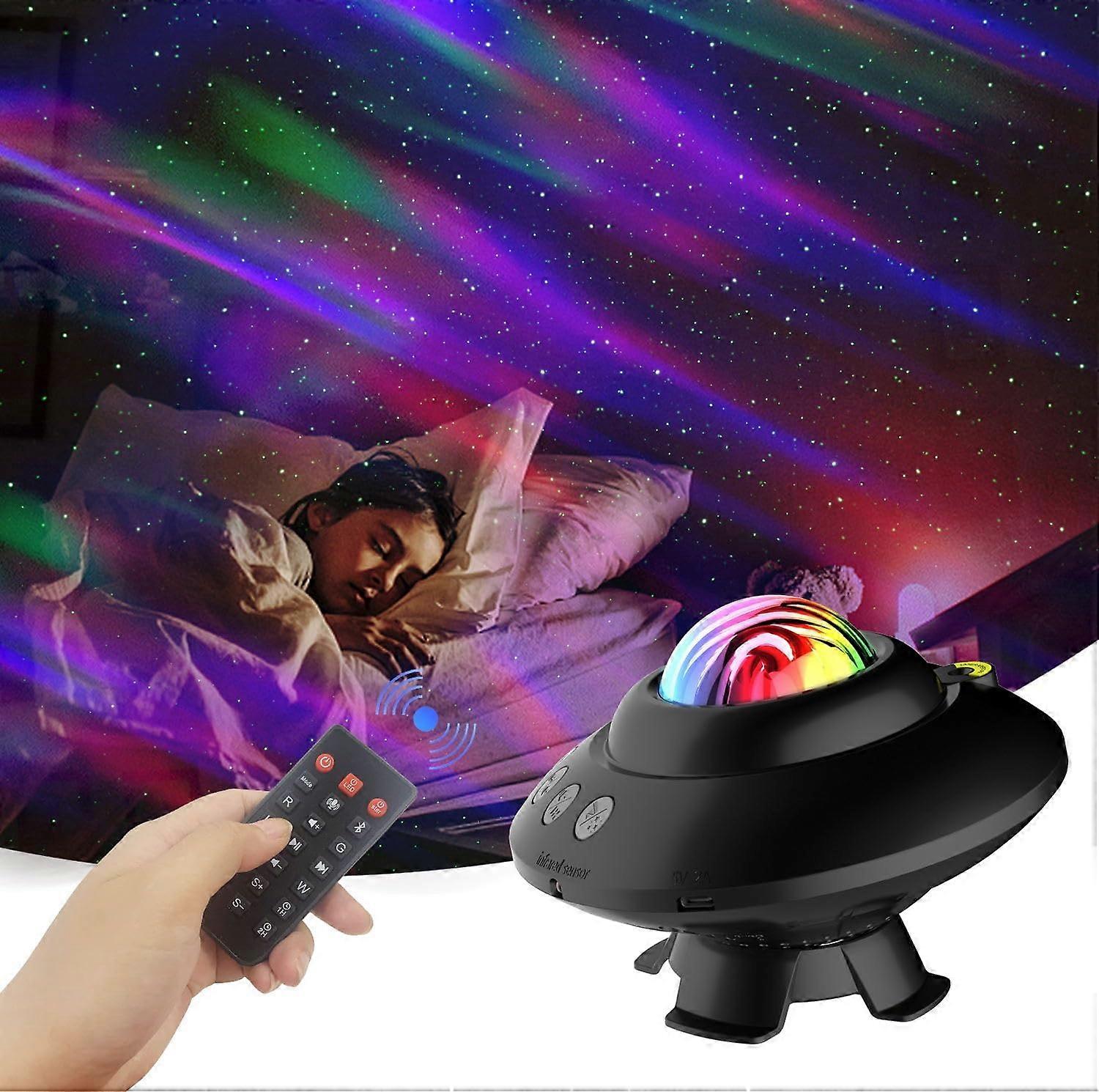 Aurora Projektor Galaxy Projecotor, Bluetooth Star Projector Galaxy Light for soverom, 29 lysmoduser Aurorat Lights for rom, Fjernkontroll + AUTO Timer Seng