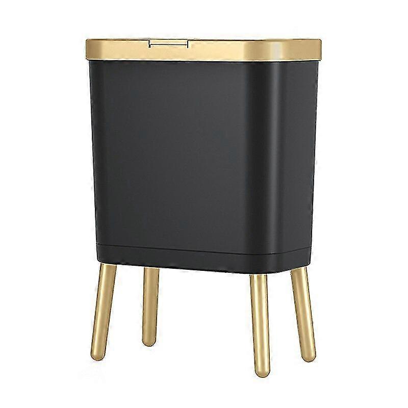 Luxury Golden Trash Can Largecapacity Trash Bin For Kitchen Bathroom