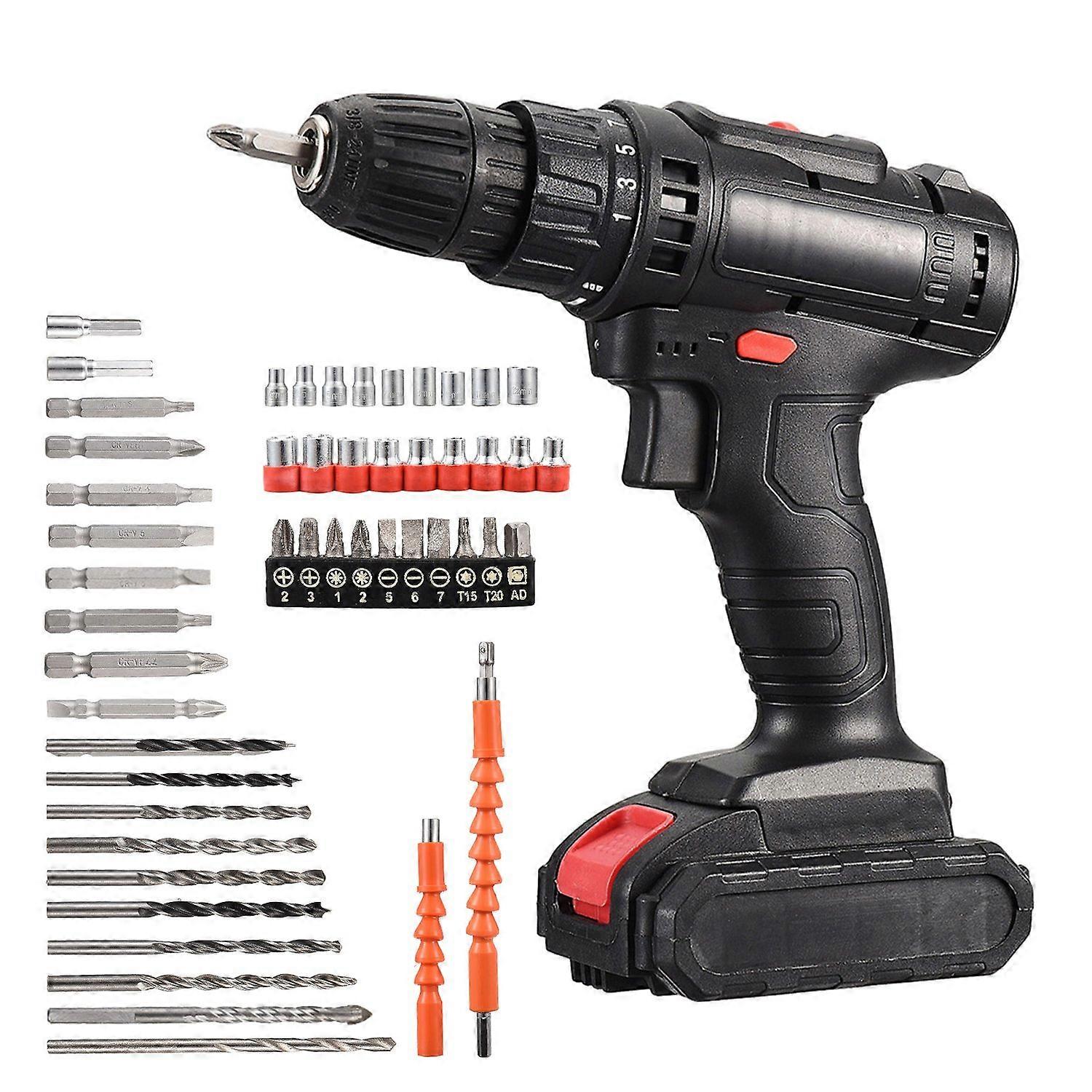 21V draadloze boormachine klopboormachine met acculader, geen batterij