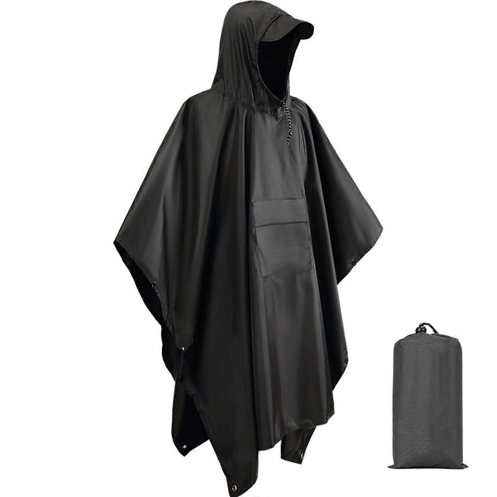 Rain Cape 3 in 1 Hooded Rain Poncho Multifunctional Raincoat Poncho Rain Poncho Adult