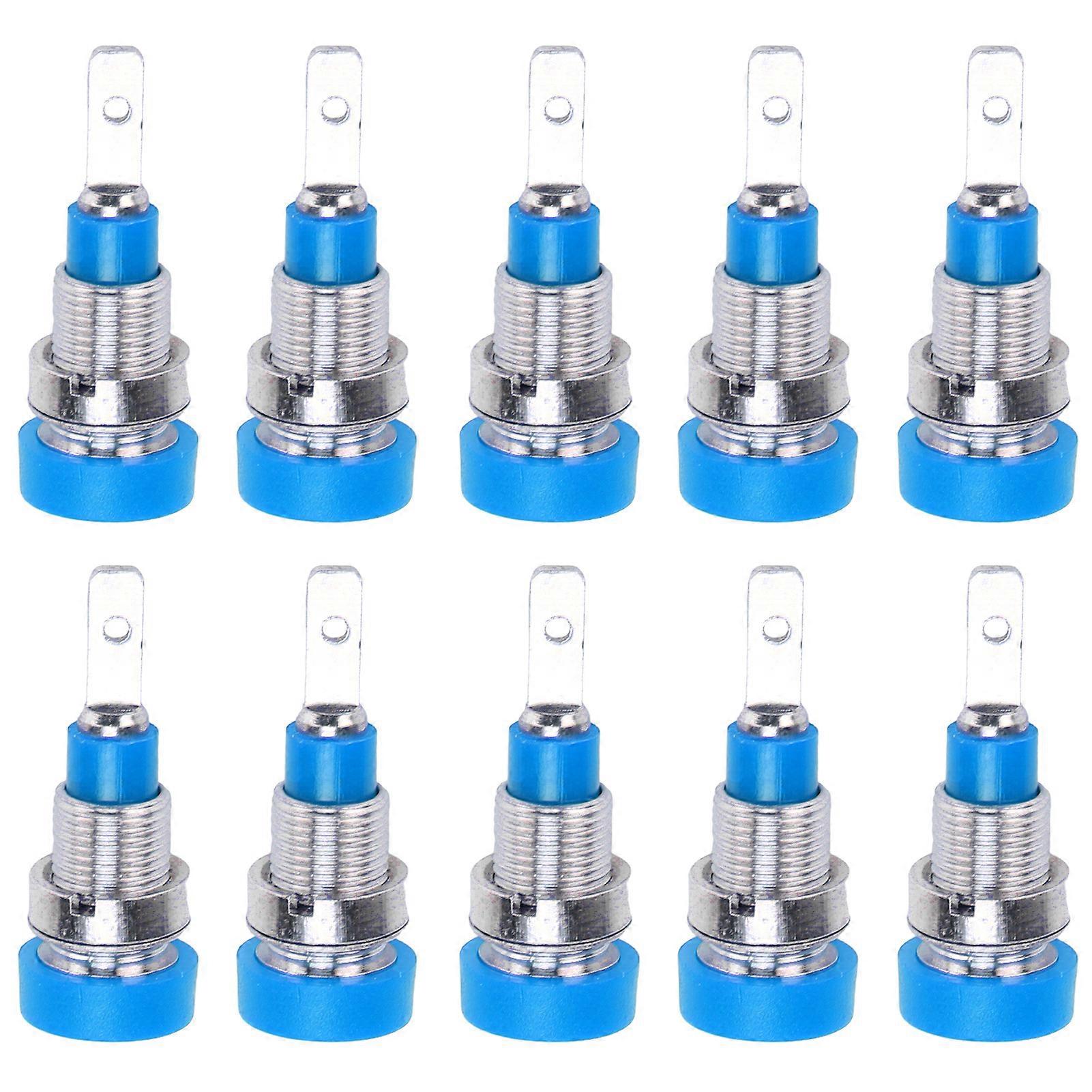 10stk bananstik messing 2mm panel socket stik terminaler til elektronisk industrielt udstyrBlue