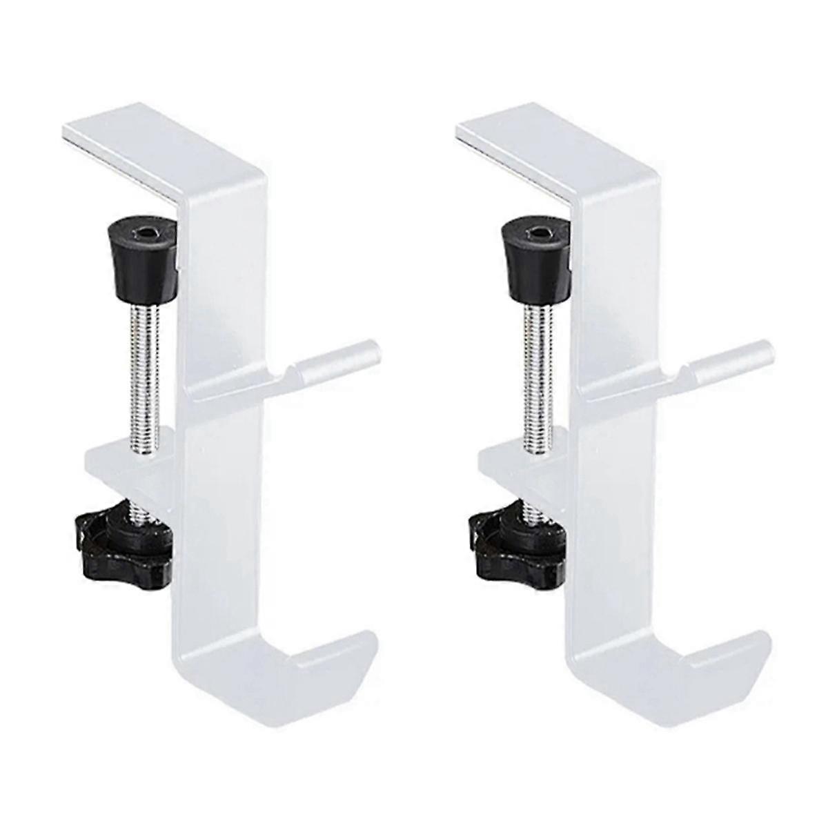 Punch-Free Bag Hanger Table Side Hook Wall Hanging Racks Multi-Functional Holder for Cloth Coat Keys Bathroom White