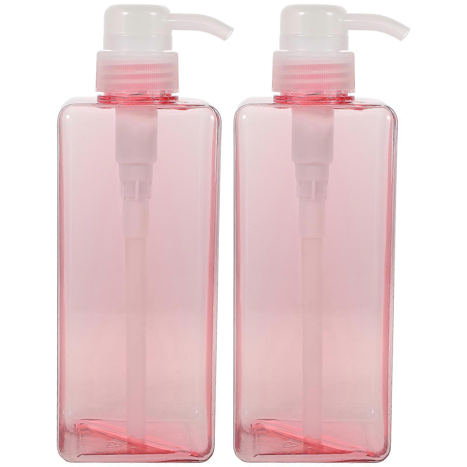 2PCS 650ML Four-square Emulsion Bottle Body Wash Shampoo Pump Bottle Portable Refillable Hand Soap Dispenser Bottle Large Capacity Lotion Bottle for H