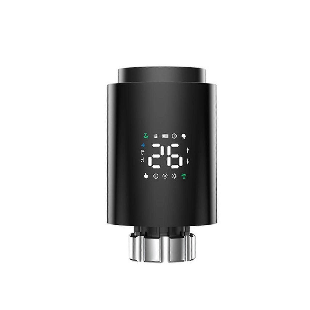 Tuya Smart ZigBee Radiator Actuator TRV Programmable Thermostatic Radiator Valve App Remote Black