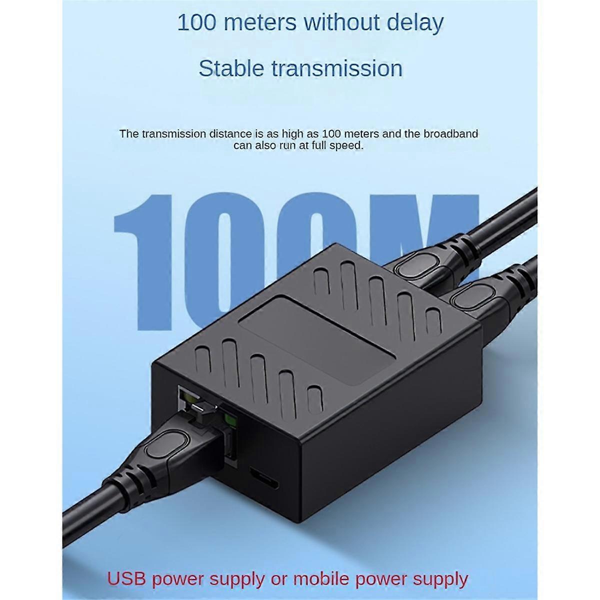 1 to 2 Ethernet Network Cable Network RJ45 Splitter 100M Coupler Connector Extender Adapter for Com