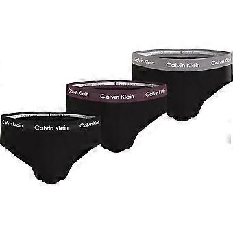 Calvin Klein 3er-Pack Baumwoll-Stretch-Slips - Schwarz/gelbbraun Portwein/Schweinswal Wbs