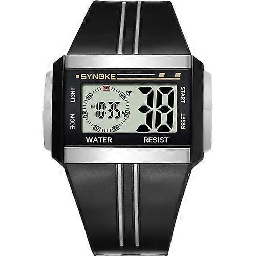 SYNOKE 9222 Men Large Screen Square Multi-Function Waterproof Luminous Electronic Watch