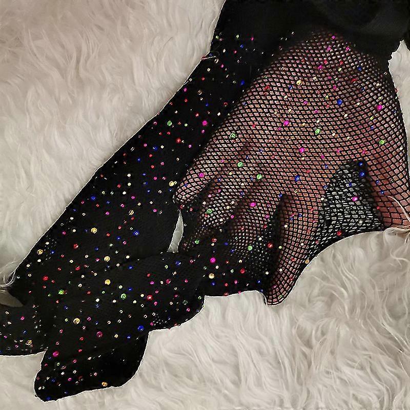 Flesh Sexy Rhinestone Fishnet Pantyhose