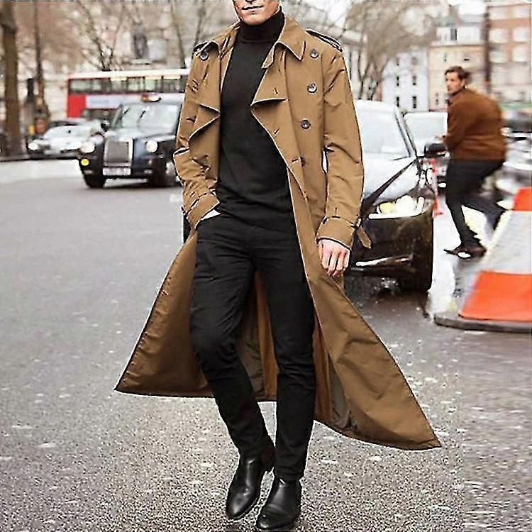 Acquista Trench lungo casual da uomo Cappotto giacca a vento maschile britannico doppiopetto primavera autunno in Italia a partire da 51