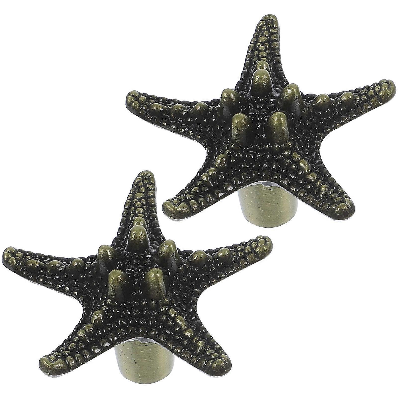 2pcs Sea Star Shaped Wardrobe Handle Knobs Handle Drawer Knobs Door Knobs
