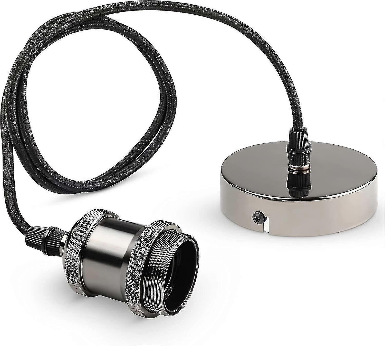 Vinta Pendant Fitting, E27 Lamp H Suspended Pendant Fitting Kit With 1.2m Bed Flex Cable, , 1 Pack