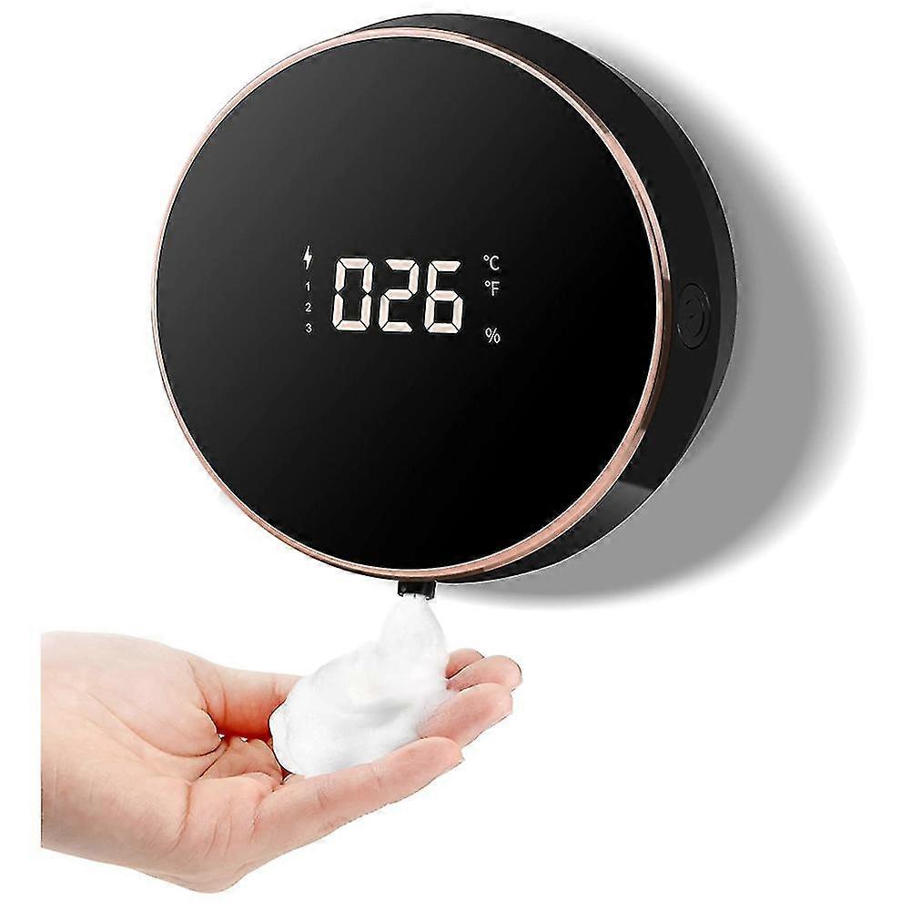 موزع الصابون التلقائي ، موزع الصابون الكهربائي المثبت على الحائط موزع صابون رغوة بدون لمس أسود