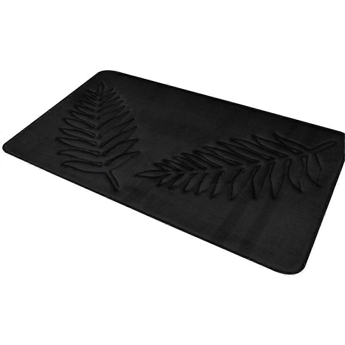 Memory Foam Bath Rugs Leaf Bath Mat Non-Slip Strong Water Absorbent Microfiber Bath Mat Rug Water A