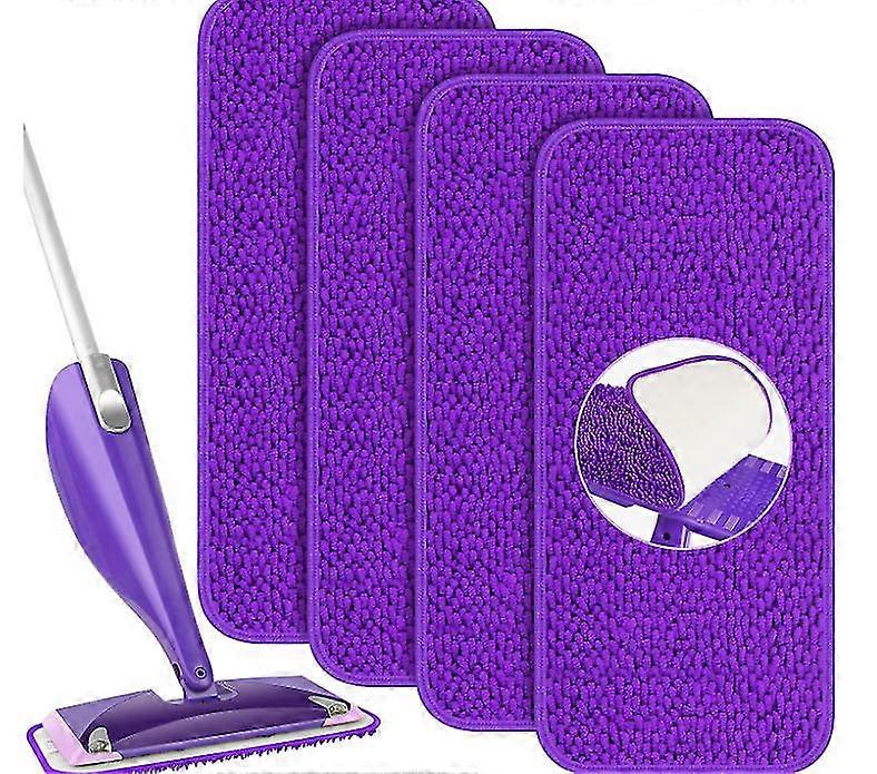 4 pakke tykkere mikrofibermoppputer for Swiffer Wet Jet Mop Gjenbrukbar vaskbar moppepute påfyll Rengjøringstilbehør