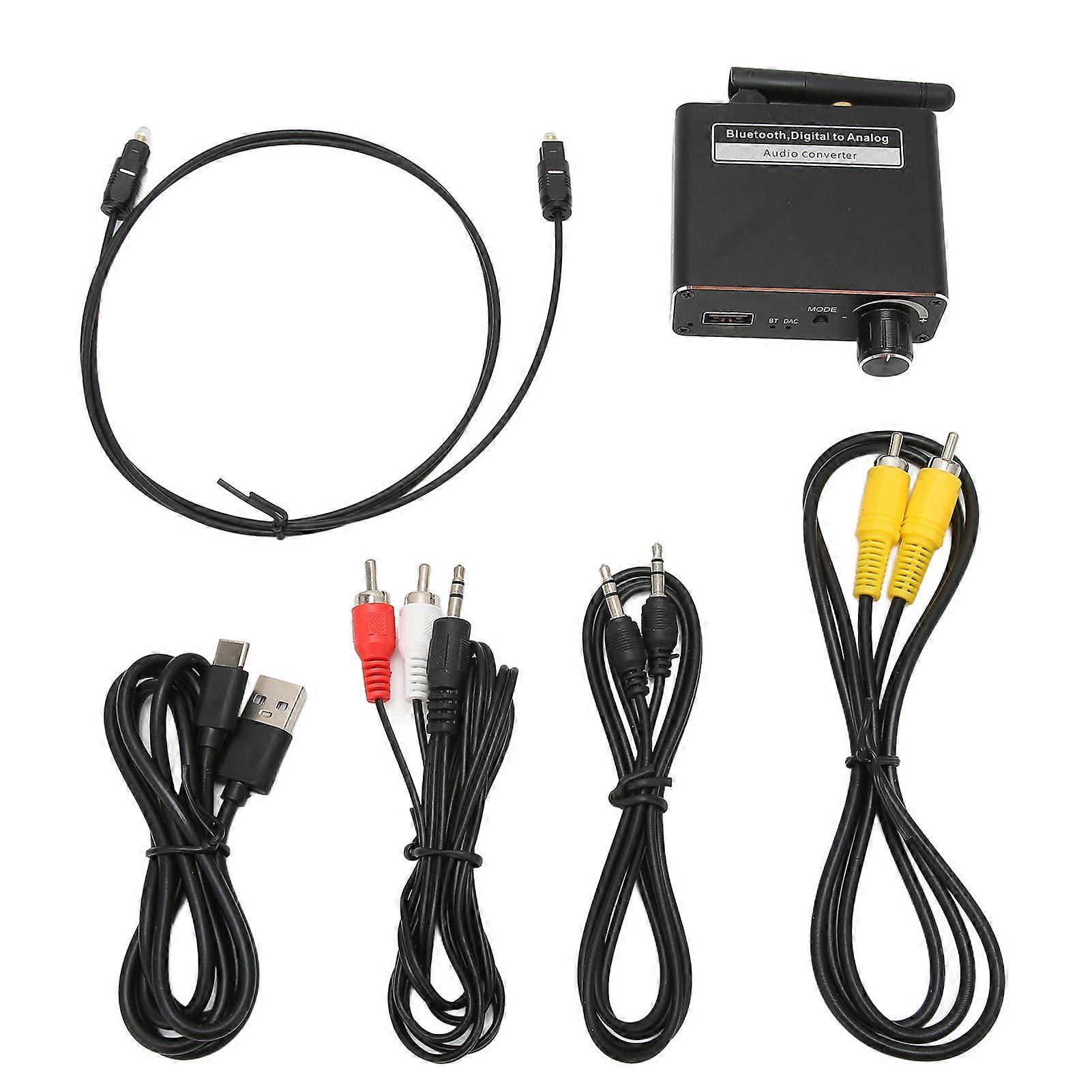 D18 3 In1 Audio Converter Bluetooth 5.0 Receiver HiFi Digital to Analog Audio Adapter with USB Port YEMAA