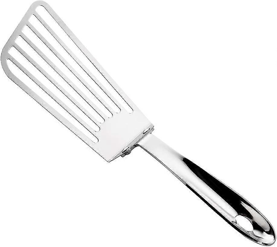 Stainless Flexible Slotted Turner,fish Spatula With Long Wide Flexible Blade