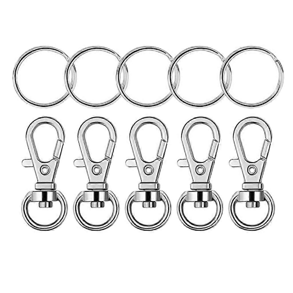 50 Pcs Alloy Key Chain Rings Swivel Clasps Lanyard Snap Hooks Lobster Claw Split DIY Key Rings for Jewelry Making 35 mm