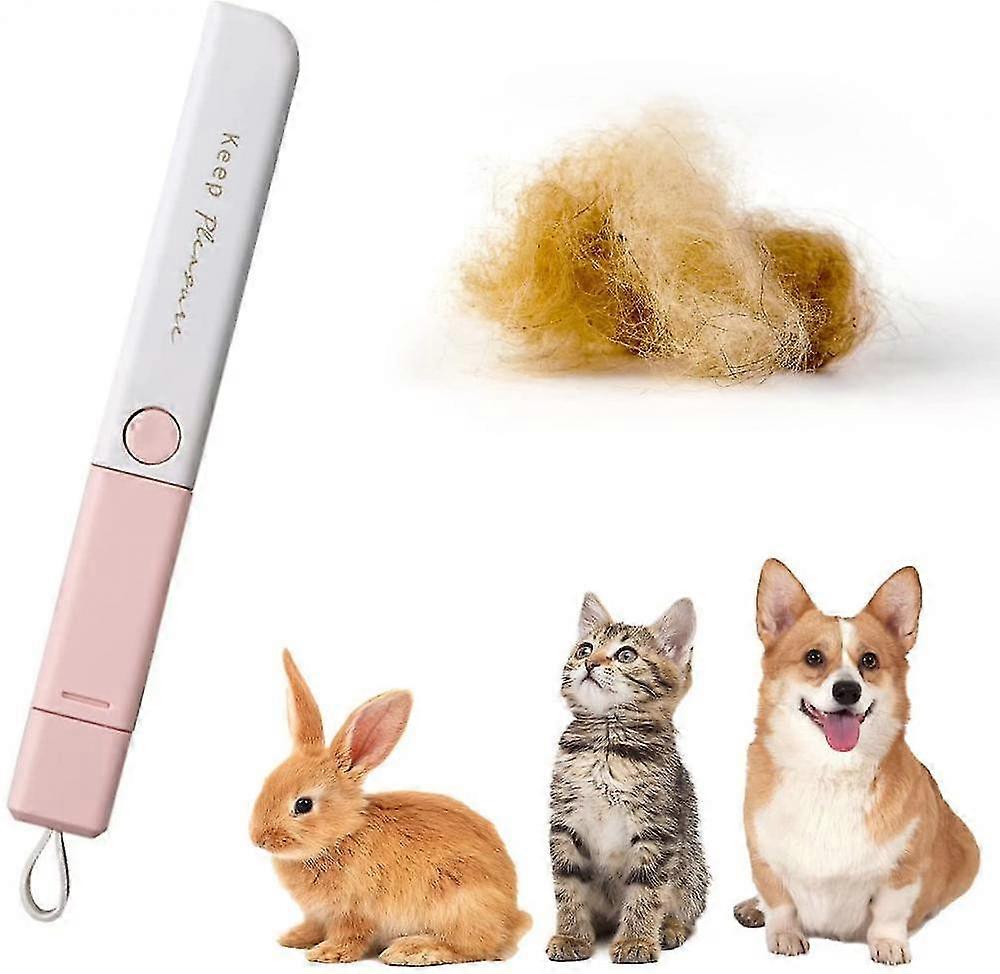 Shxx 2 In 1 Portable Hair Remover - Pet Hair Remover - Fluff Razor To Scrape Dog And Cat Hair Dust On Clothing Furniture Sofa (girl Powder) G922-366