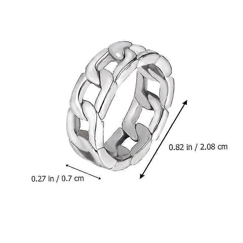 Link Chain Ring Chunky Curb Ring Stainless Steel Curb-link Ring For Men