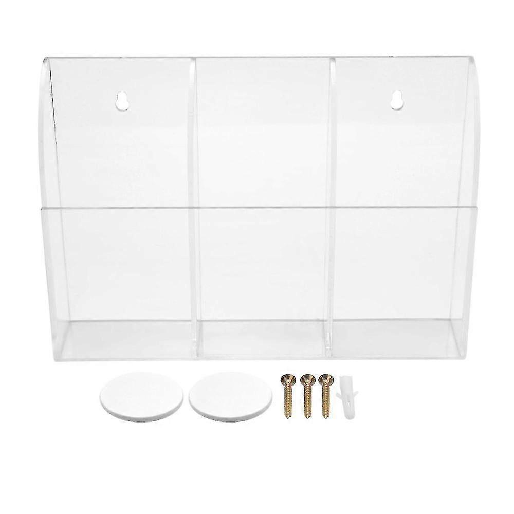 Tv Air Conditioner Remote Control Holder Case Acrylic Wall Mount Storage Box(3 Case)