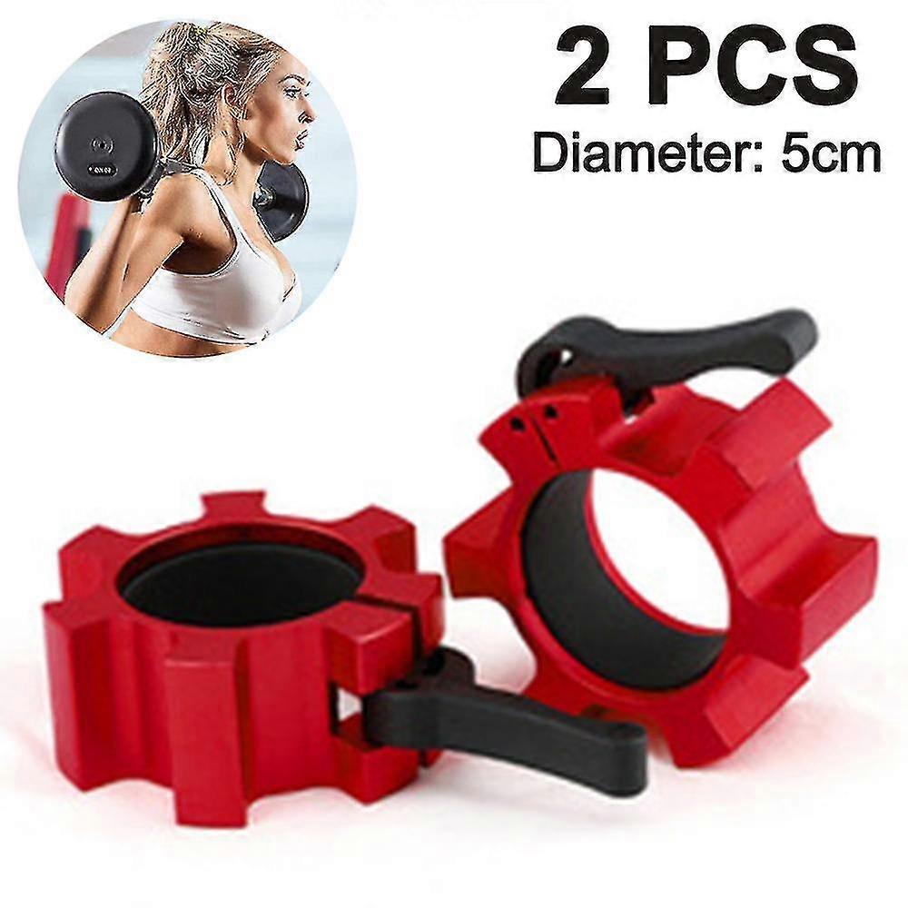 2pcs Barbell Locks For Olympic Barbells, Quick Release--red