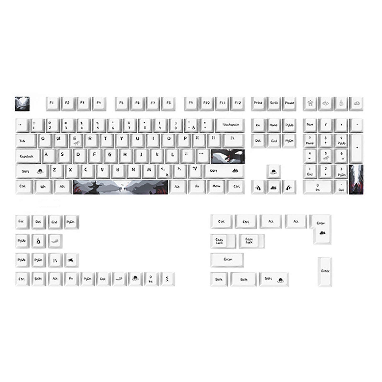 130 Keys Keycaps PBT Cherry Switch Keycap For 61/64/68/87/96/104/108 Layout DIY