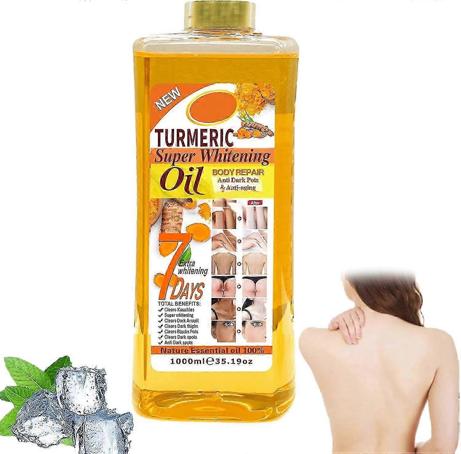 ボディオイル、ターメリックボディオイル7日間、顔と体のためのターメリックボディオイル、天然ターメリックエッセンシャルオイルマッサージオイル