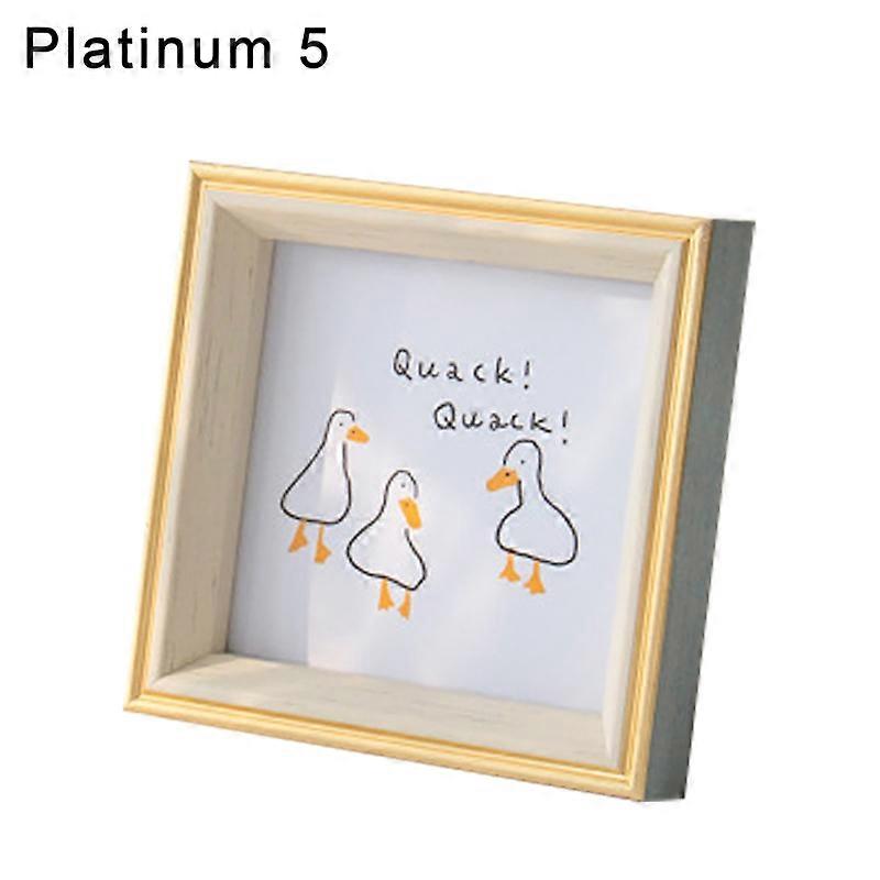 Portable Picture Frame Delicate Resin Square Anti-deform Photo Holder for Home KAESI