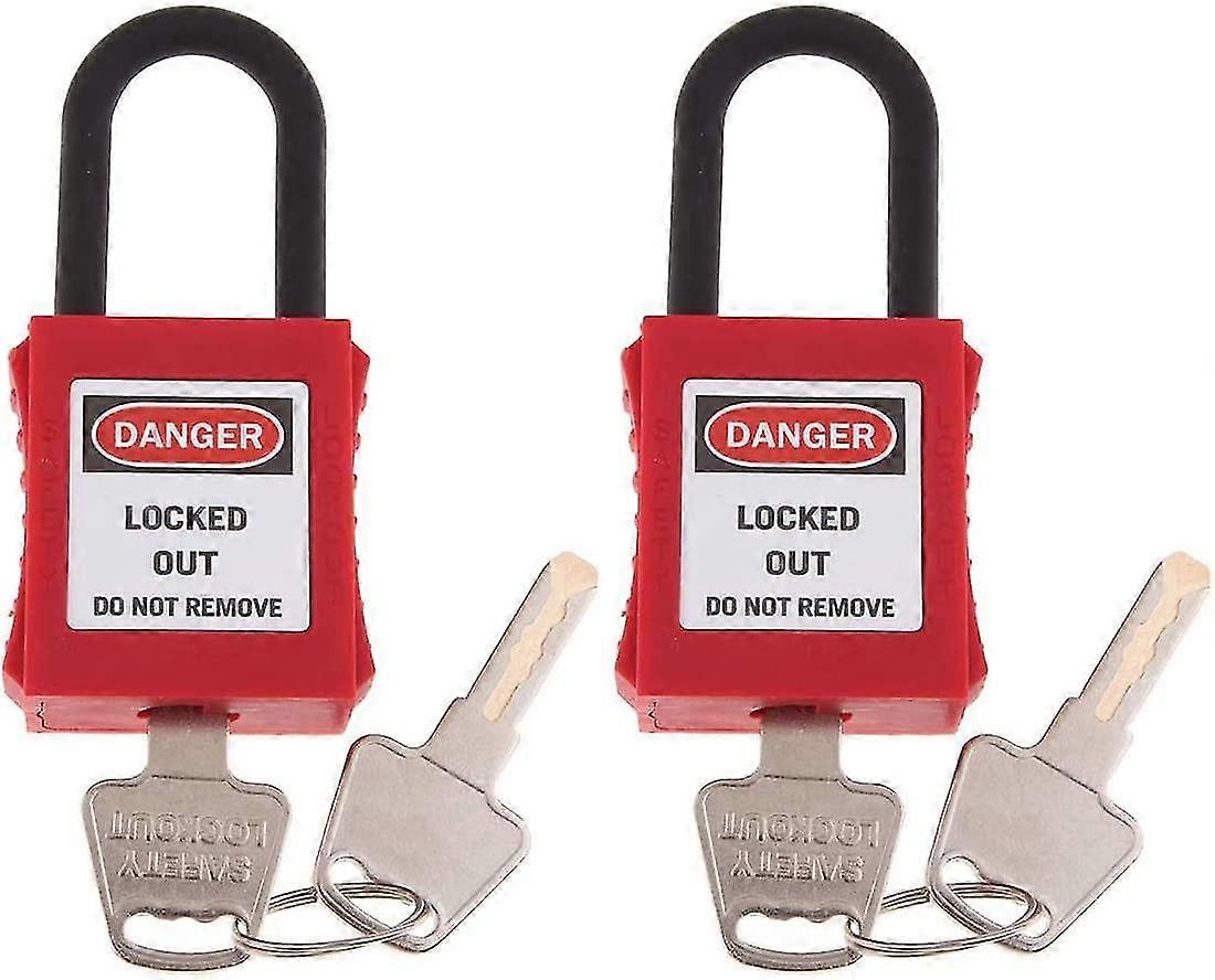2 Pack Red Engineering Plastic Security Padlocks With Energy Insulation Label