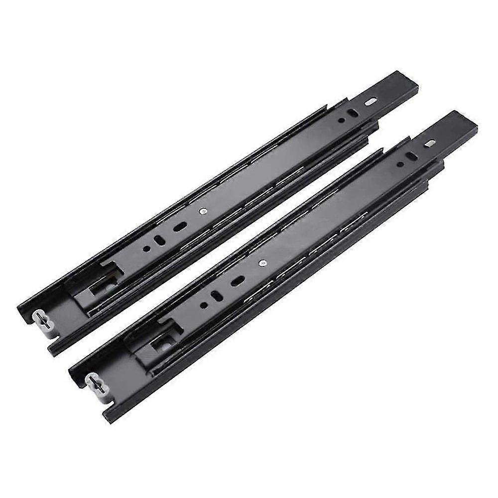 Set Of 300mm Drawer Runners, Heavy Duty Drawer Runners, Black, Telescopic, Full Extension, Self Closing