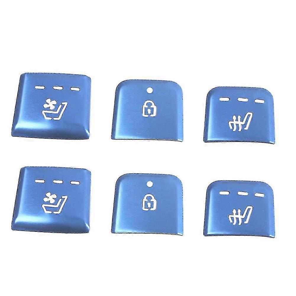 Aluminum Seat Button Sticker Compatible With Kia Carnival Ka4 2021 2022 Blue