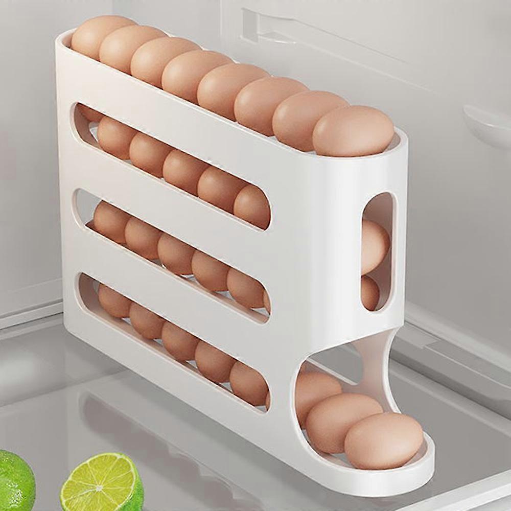 4-layer Slide Egg Storage Box Ladder Style Egg Box Refrigerator Side Door Automatic Egg Rolling Tool
